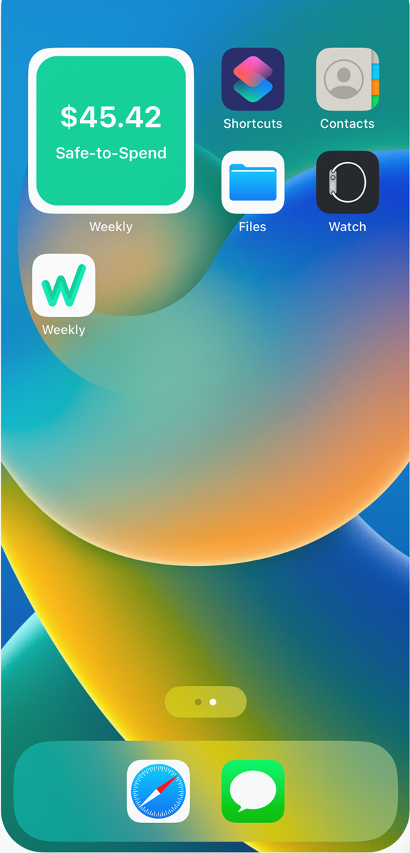 Weekly Budgeting Widget