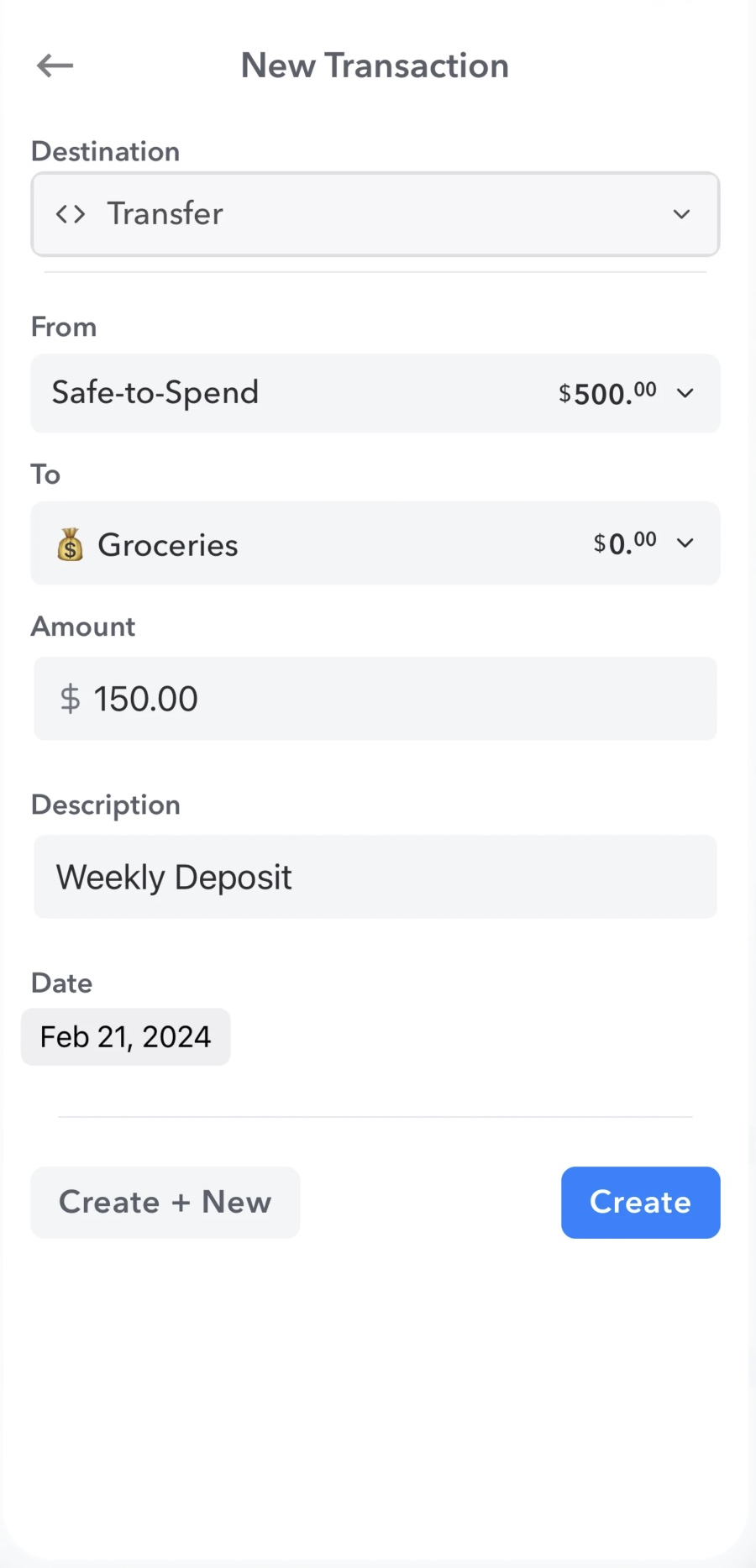 Transfer transaction