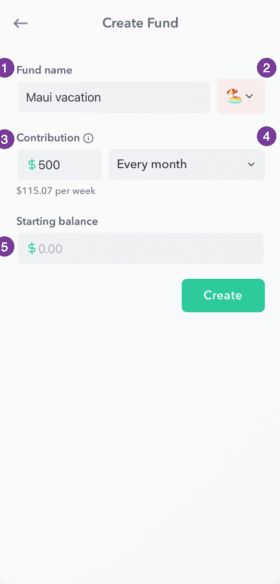 Step by step graphic of how to create a fund.