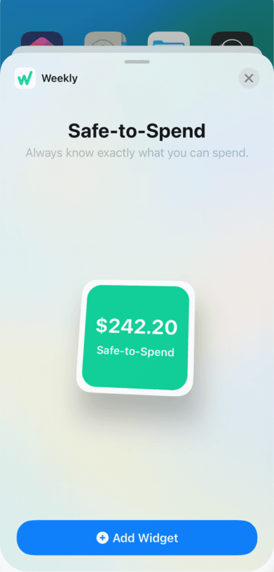 Preview Weekly Budgeting Widget