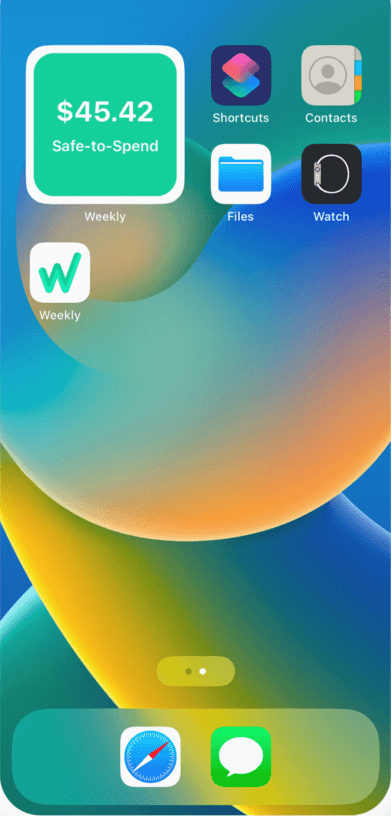 Weekly Budgeting Widget