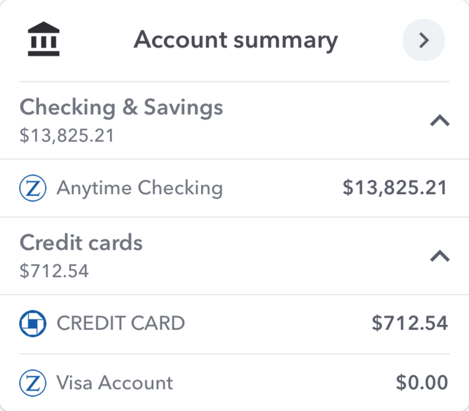 Account balances in Weekly