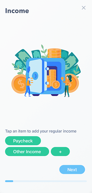 Entering your regular income during onboarding