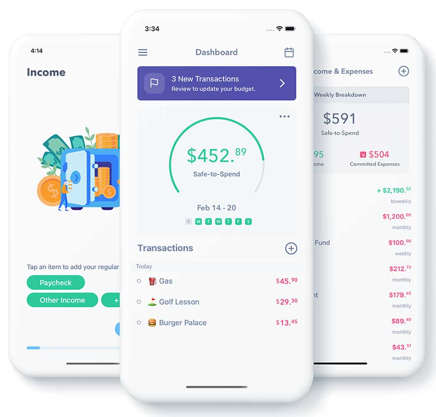 Several screens from the Weekly app