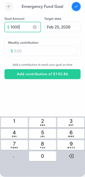 Creating an emergency fund savings goal