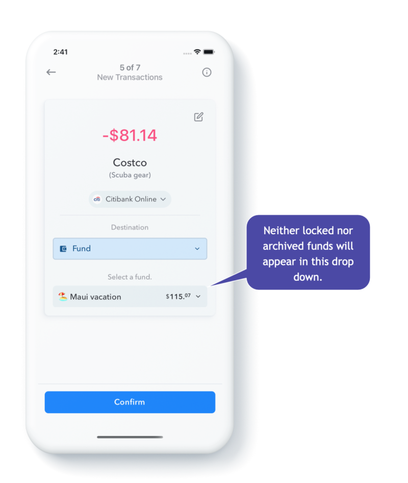 Locked and Archived Funds Weekly A Better Budget App